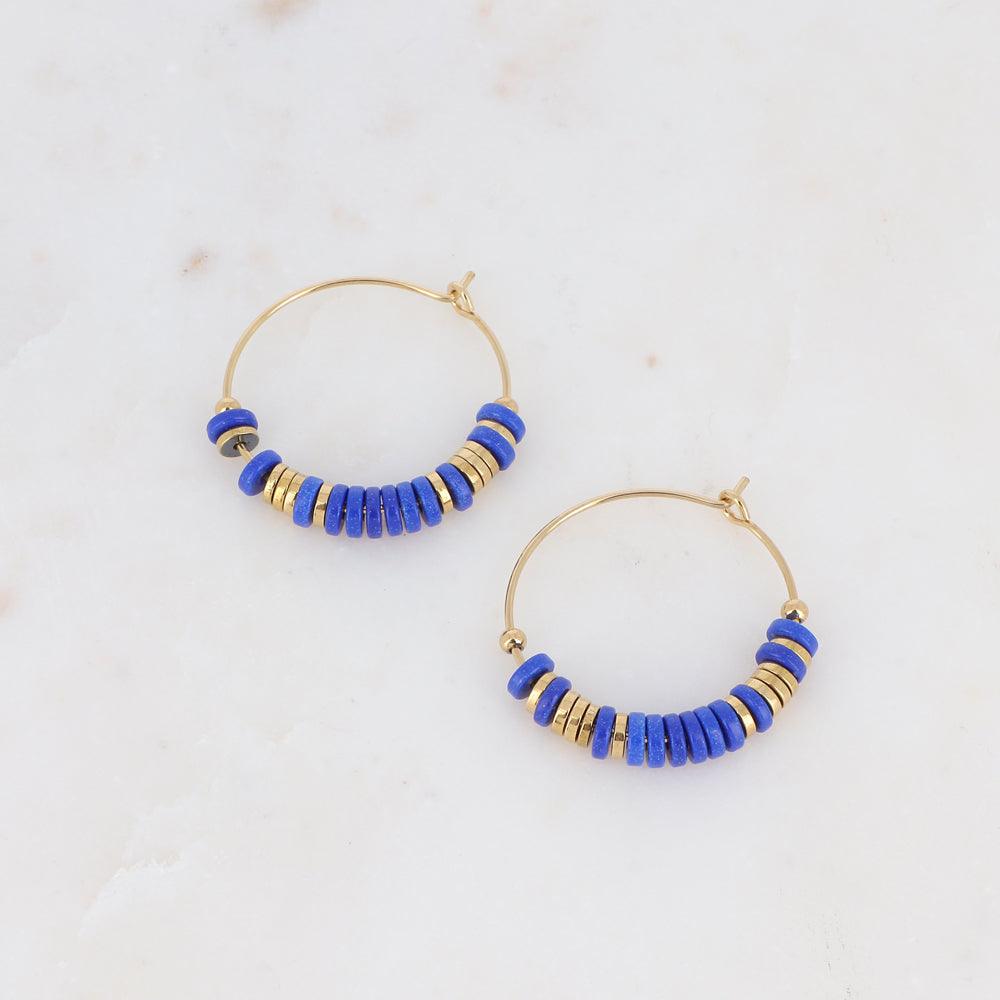 BOHM PARIS | Maona surgical steel blue hoop earrings