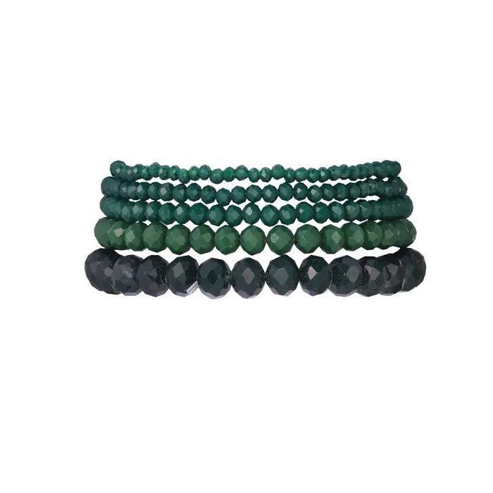 FRENCH RIVIERA | Leona - sparkly dark green bracelet set