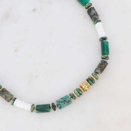 BOHM PARIS | Collier Cylindre - green summer necklace with natural stones