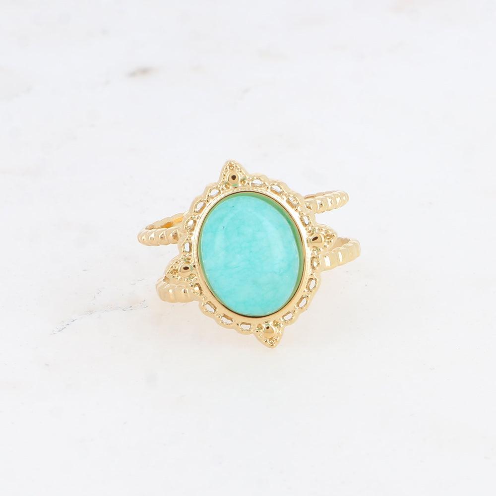 BOHM PARIS | Bague Galinatina surgical steel ring with turquoise stone