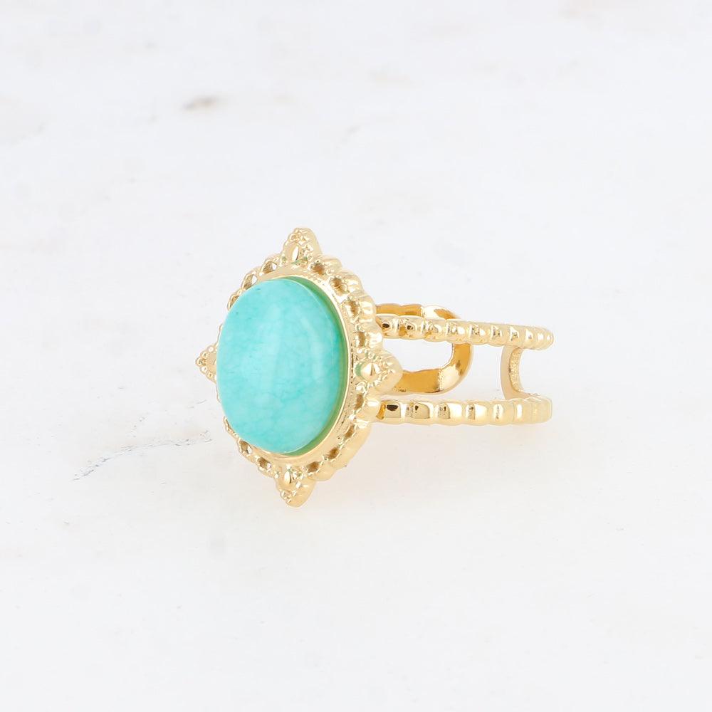 BOHM PARIS | Bague Galinatina surgical steel ring with turquoise stone