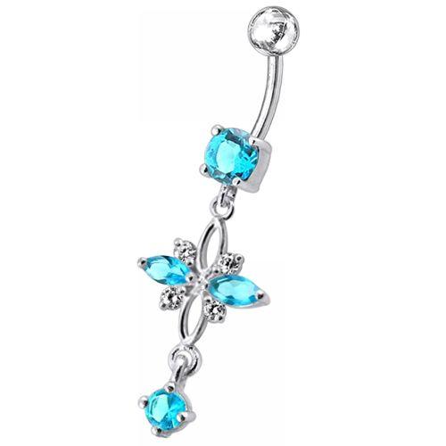 Titanium navel ring, Alicia turquoise navel ring