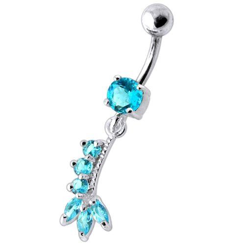 Titanium navel ring, Everly - graceful turquoise navel ring