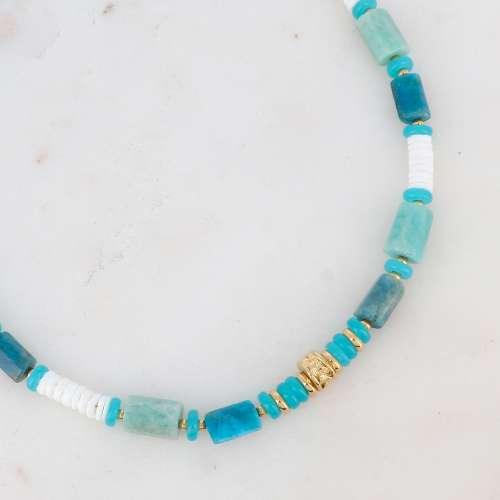 BOHM PARIS | Collier Cylindre - turquoise summer necklace with natural stones