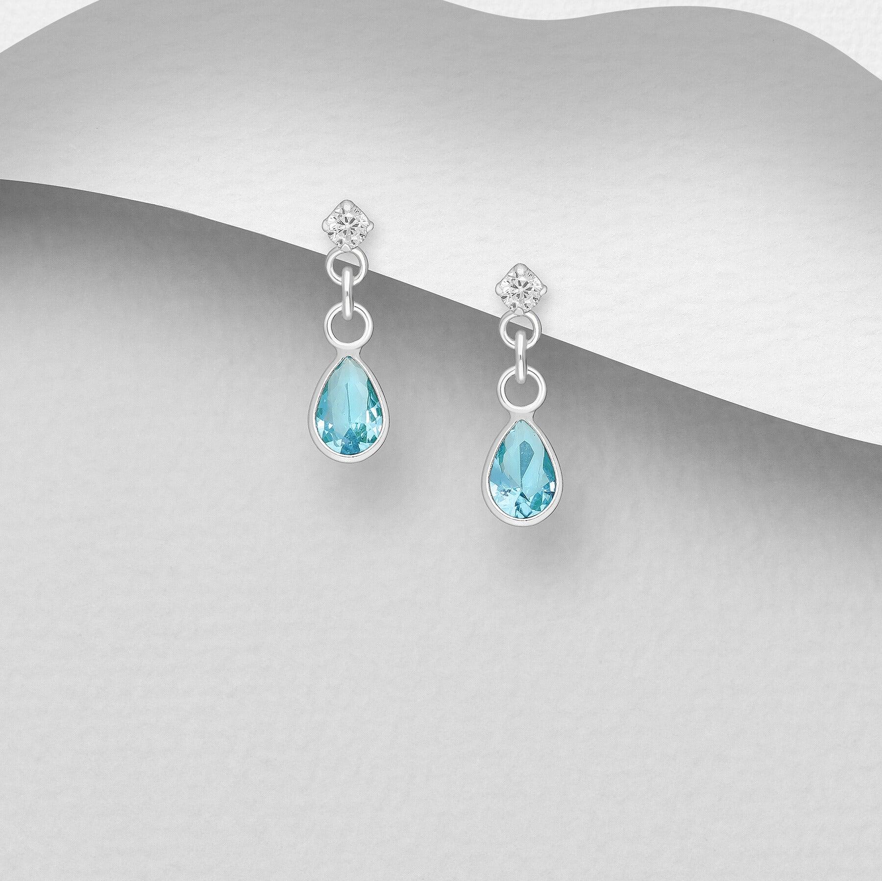 PREMIUM COLLECTION | Annika turquoise silver earrings with a drop 