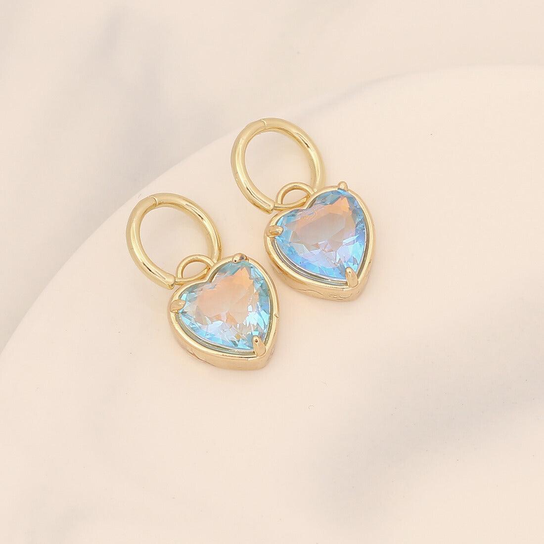 FRENCH RIVIERA | Mi Amor - shimmering heart earrings (turquoise)