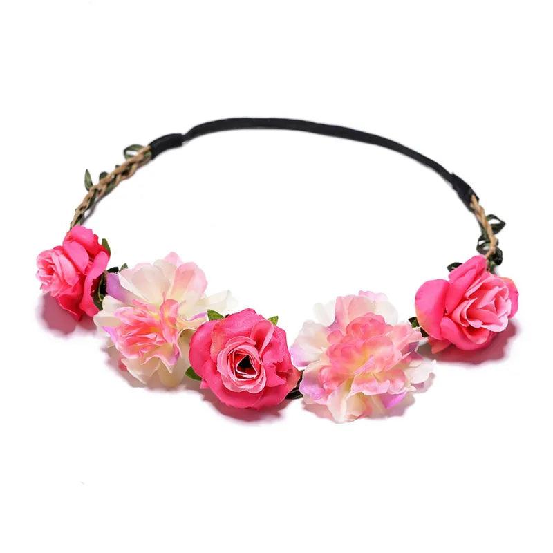 SUGAR SUGAR, Bess Hairband - graceful pink flower headband with elastic band