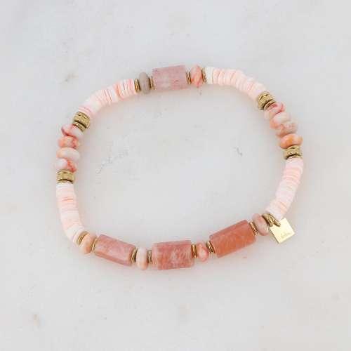 BOHM PARIS | Bracelet Taïssia - pink natural stone bracelet