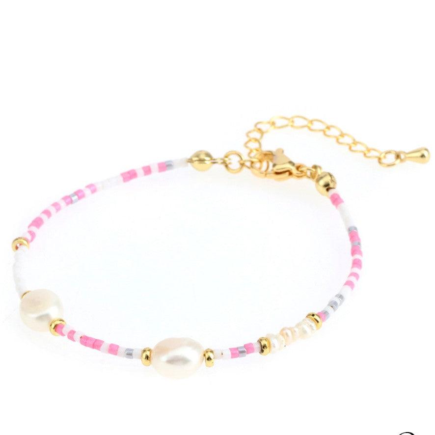 FRENCH RIVIERA | Sweet Summer pink pearl bracelet