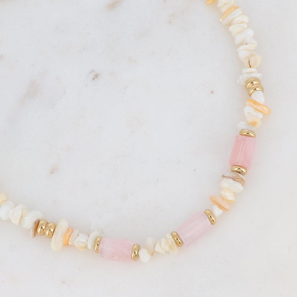 BOHM PARIS | Collier Ambérine pink stone necklace