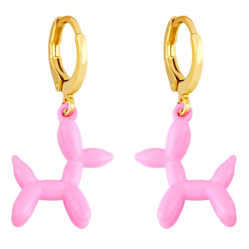 Earrings, Balloon Dog earrings (pink)