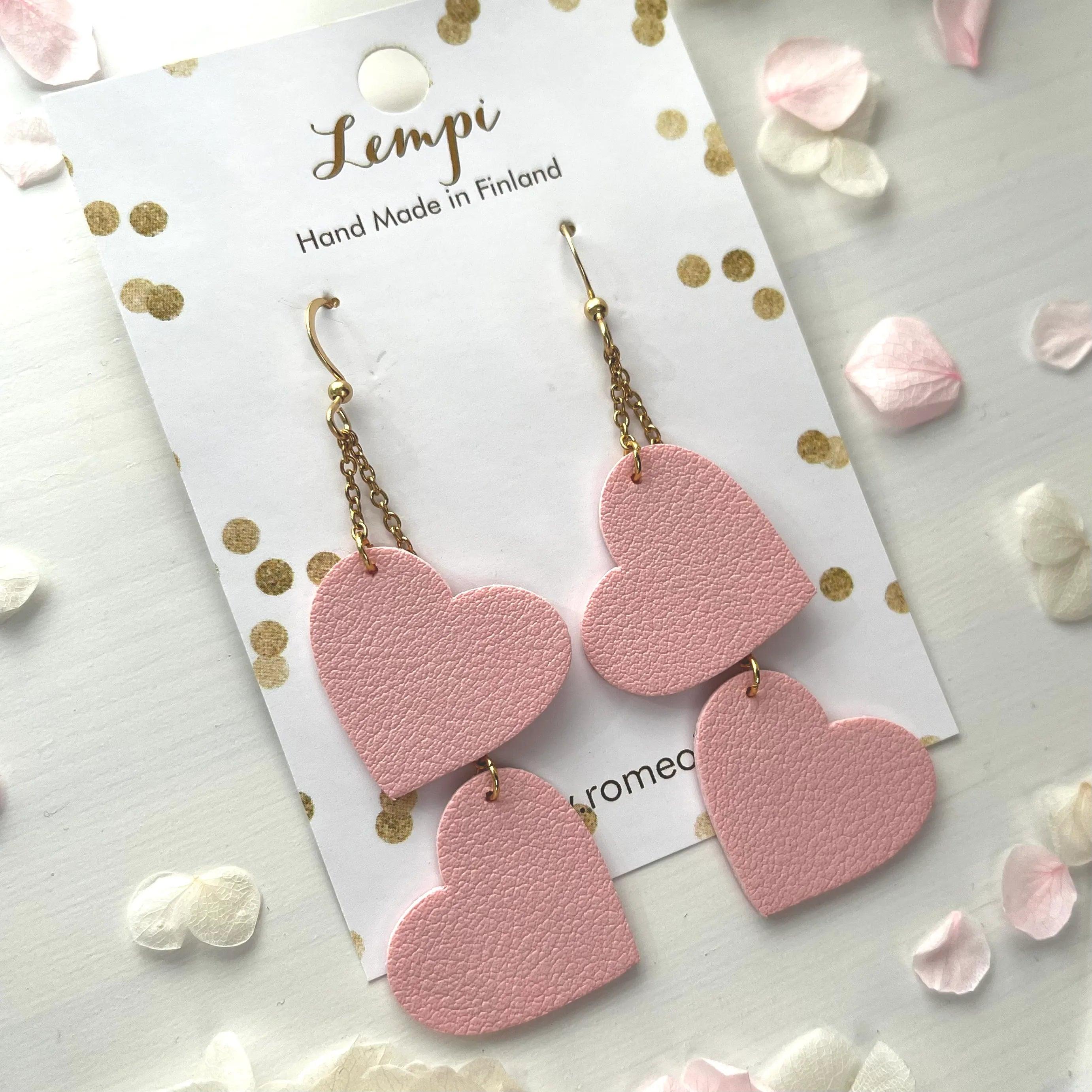 LEMPI® earrings, Lempi (2-piece, pink / gold)