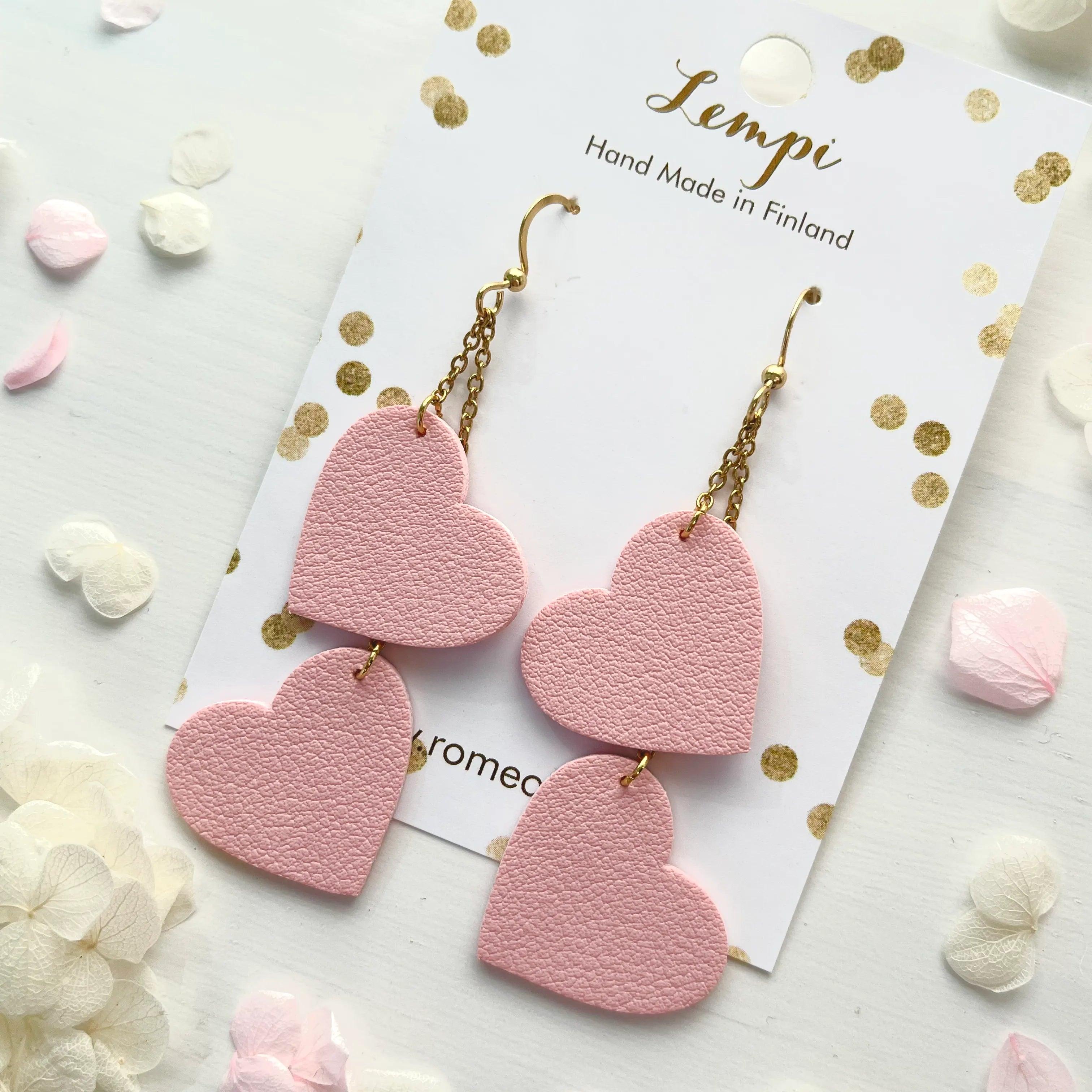 LEMPI® earrings, Lempi (2-piece, pink / gold)