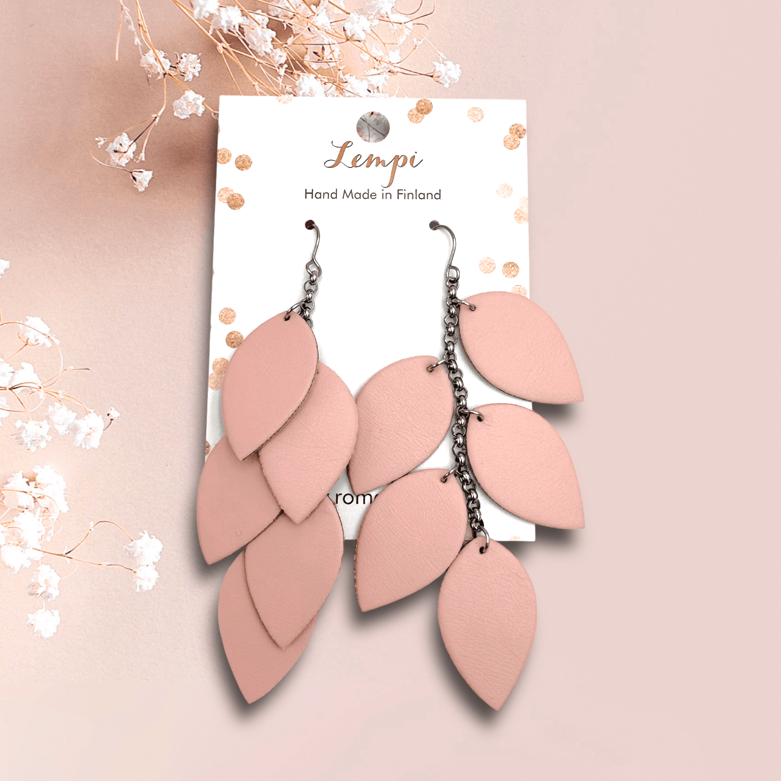 LEMPI earrings, Grain (pink)