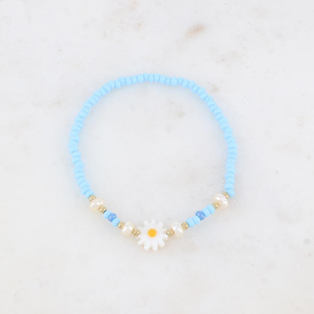 BOHM PARIS | Bracelet Belle - light blue flower bracelet