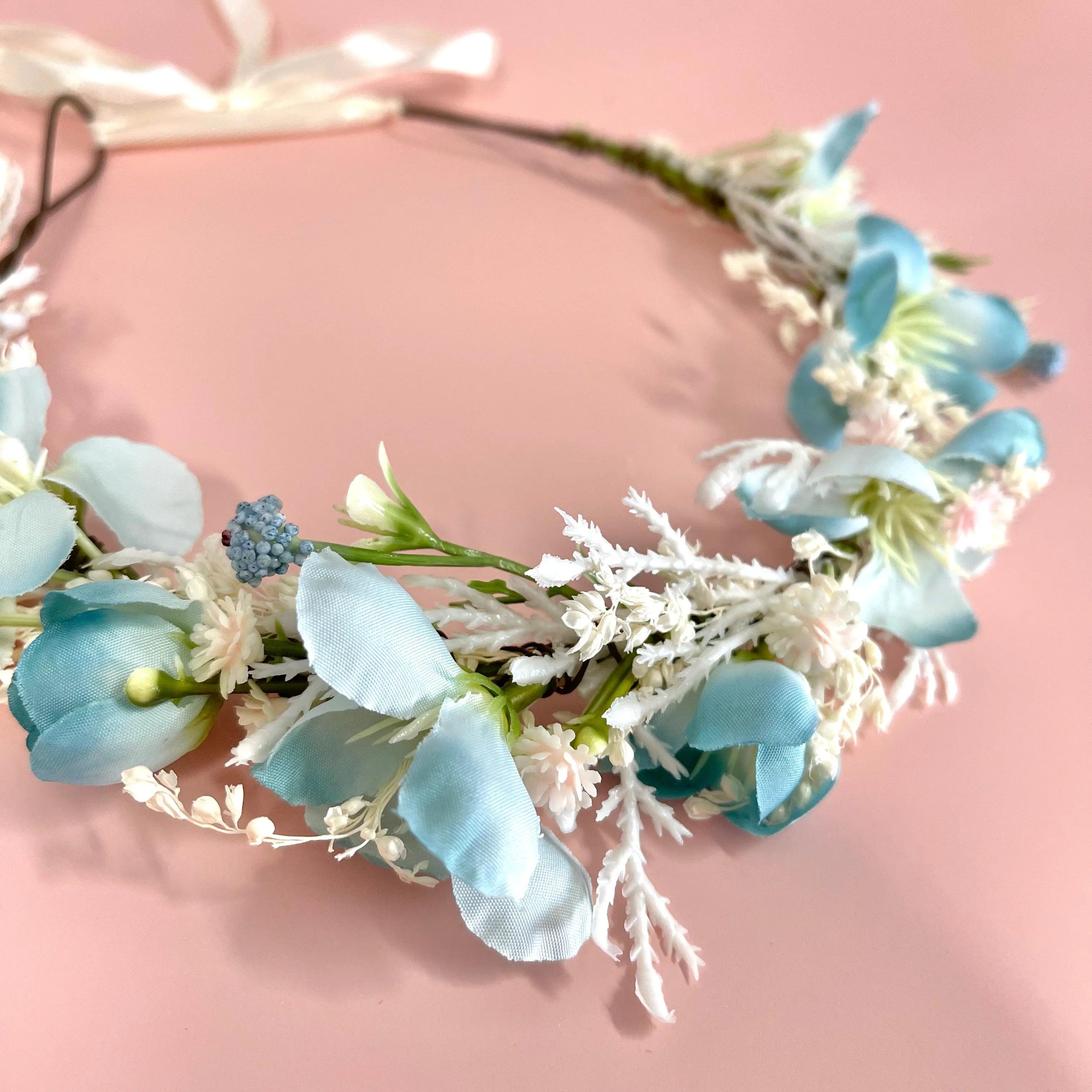 Flower crown | SUGAR SUGAR, Seaside Dream light blue flower headband