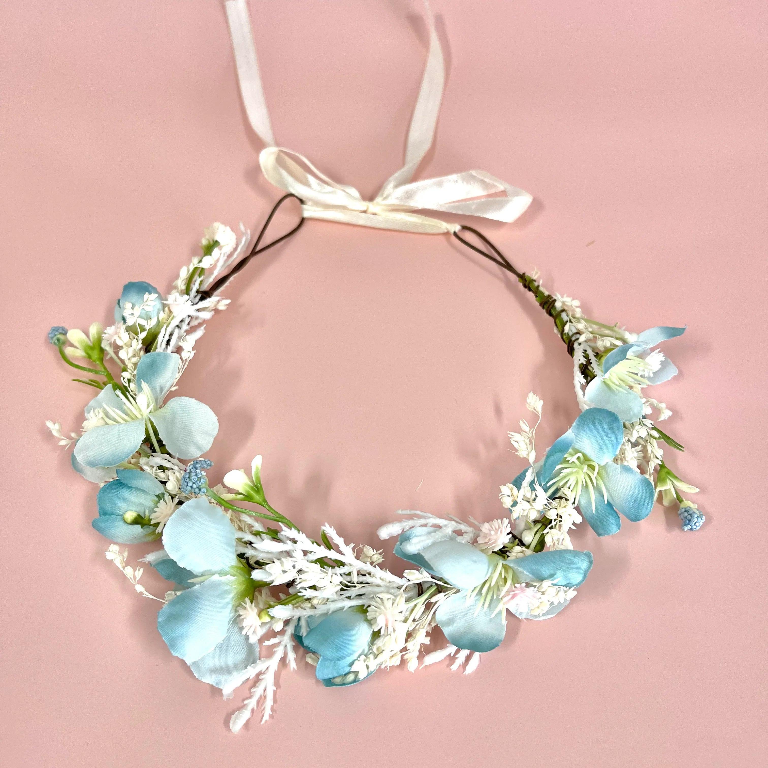 Flower crown | SUGAR SUGAR, Seaside Dream light blue flower headband