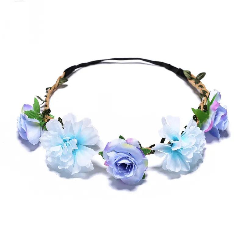 SUGAR SUGAR, Bess Hairband - graceful blue flower headband with elastic band