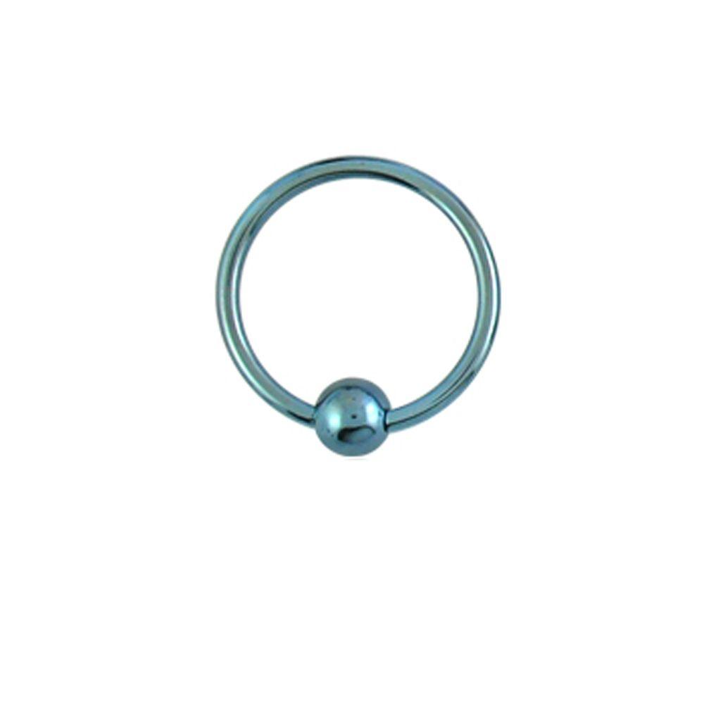 Piercing ring 1.2mm, Titanium BCR colored ball lock ring ⌀8mm