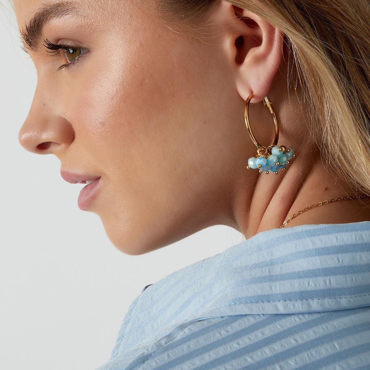 FRENCH RIVIERA | Allison light blue surgical steel earrings