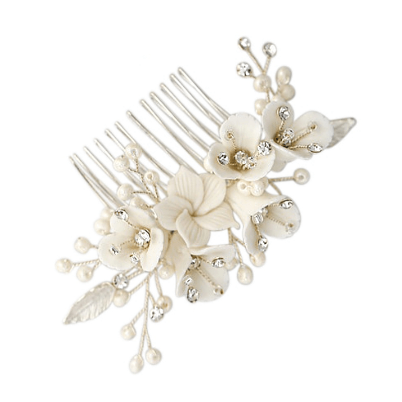 ATHENA BRIDAL | Virginie flower-decorated hair accessory (silver)