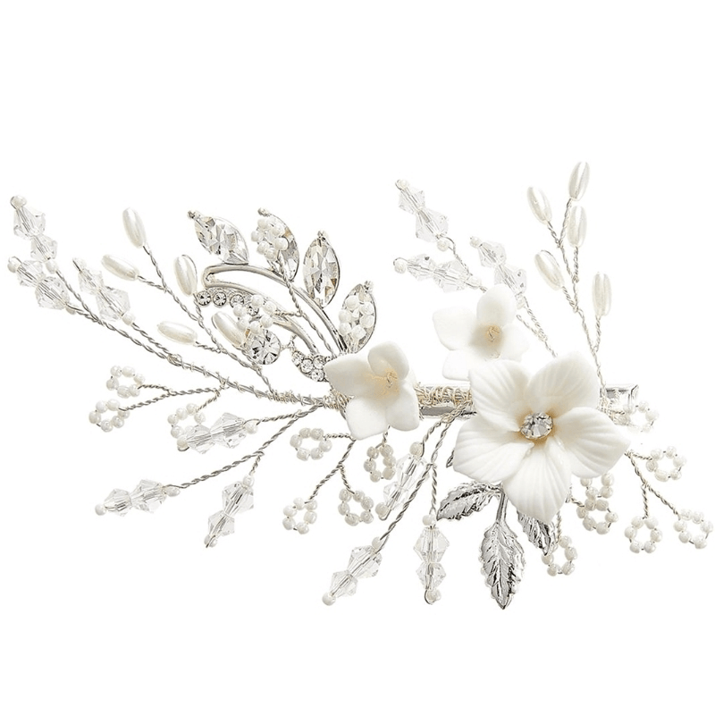 ATHENA BRIDAL | Céline flower hair clip (silver)