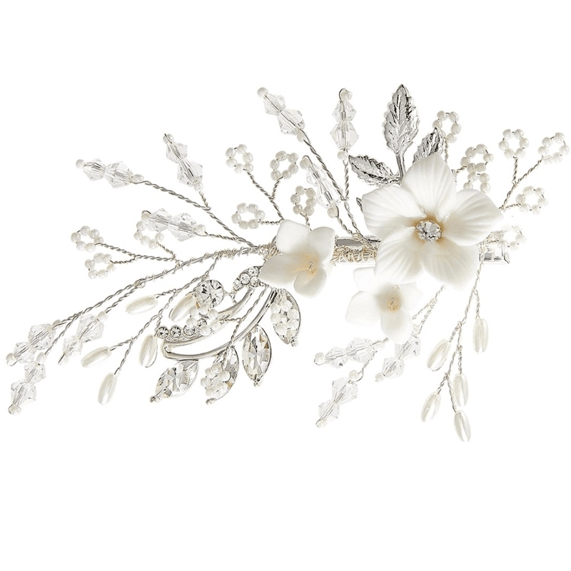 ATHENA BRIDAL | Céline flower hair clip (silver)