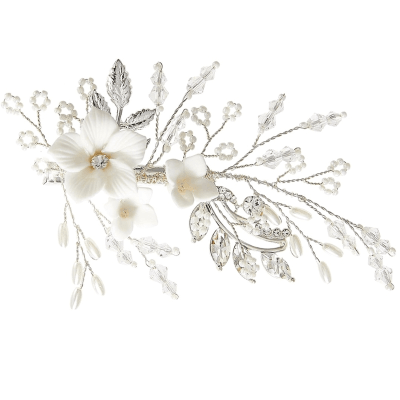 ATHENA BRIDAL | Céline flower hair clip (silver)