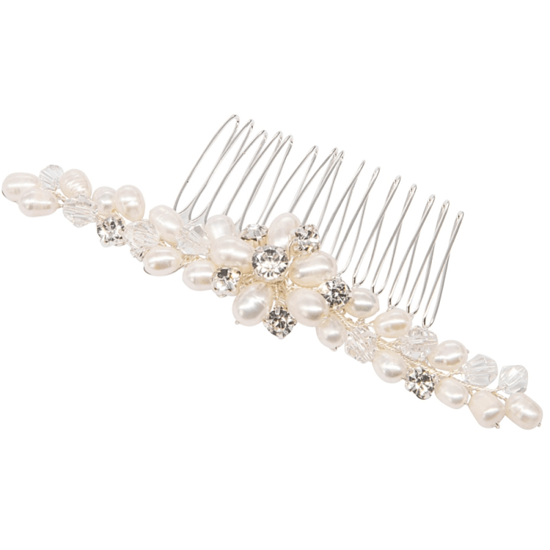 ATHENA BRIDAL | Thérese pearl-embellished hair accessory (silver)