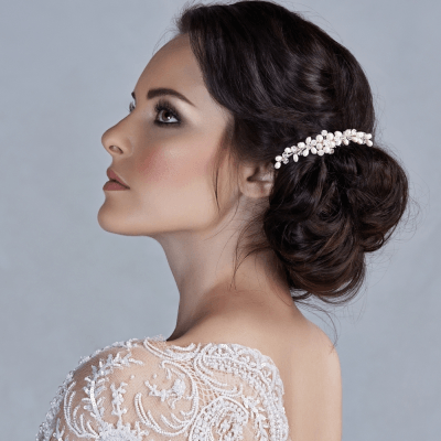 ATHENA BRIDAL | Thérese pearl-embellished hair accessory (silver)