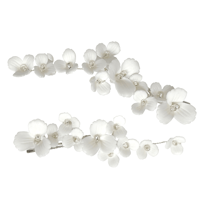 ATHENA BRIDAL | Zoe Floral Hair Accessory Set (Silver)