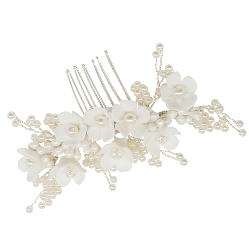 ATHENA BRIDAL | Alice flower-decorated hair accessory (silver)