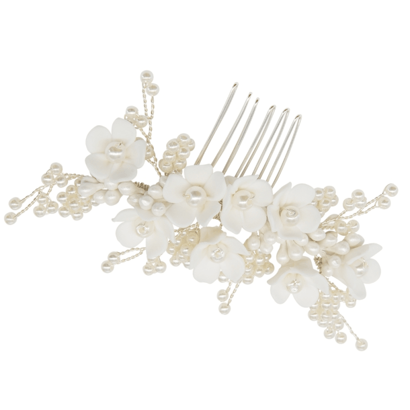 ATHENA BRIDAL | Alice flower-decorated hair accessory (silver)