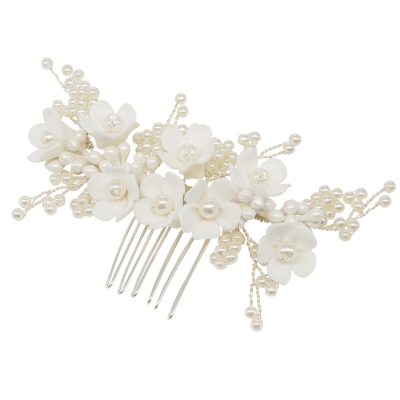 ATHENA BRIDAL | Alice flower-decorated hair accessory (silver)