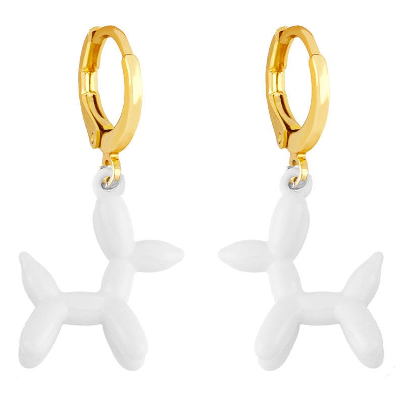 Earrings, Balloon Dog earrings (white)