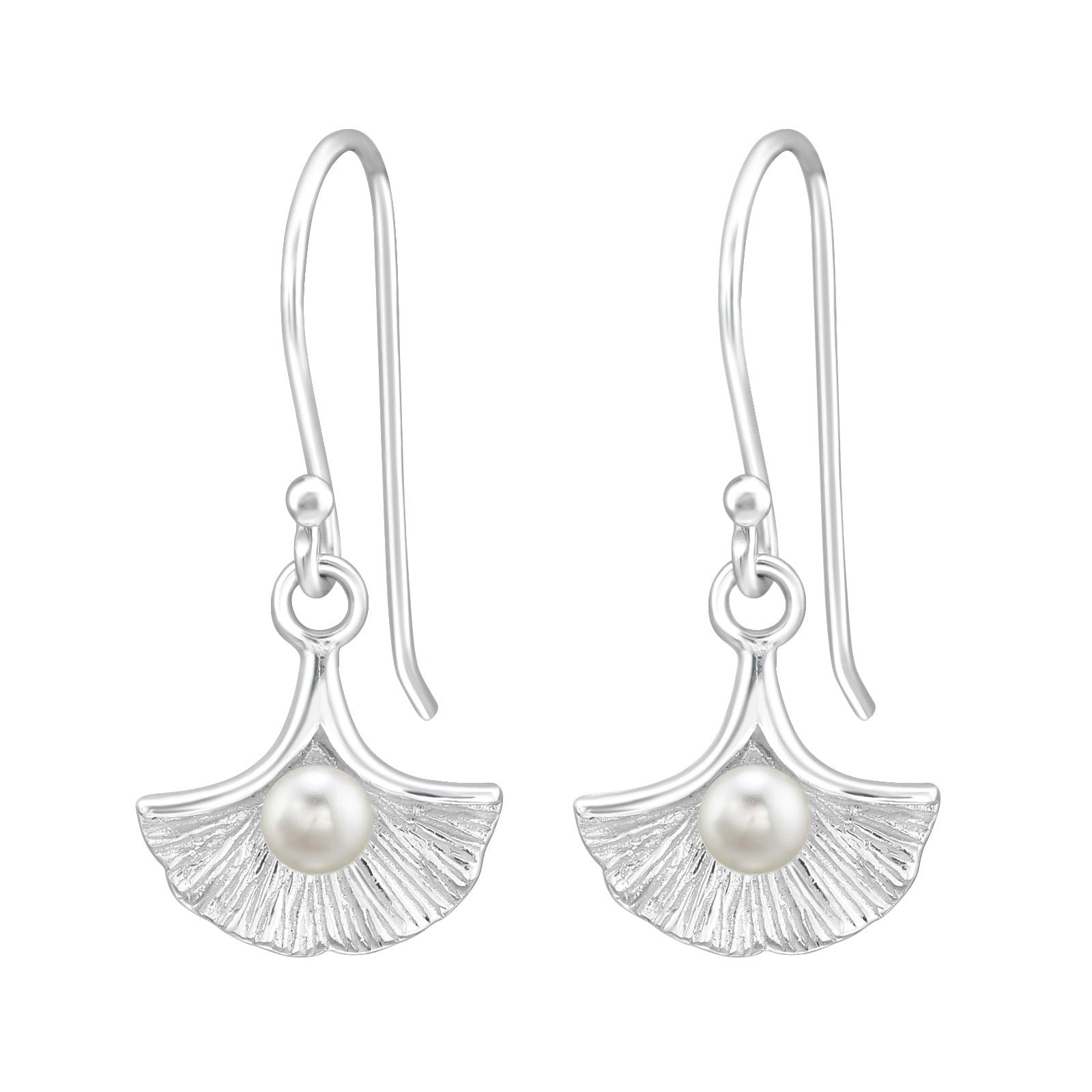 Silver earrings, Lily - delicate pearl earrings 