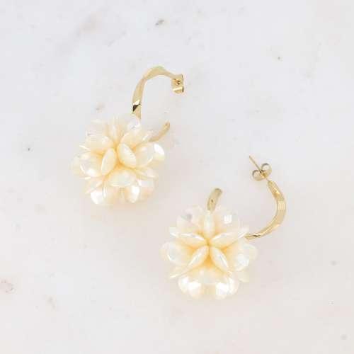 Earrings, BOHM PARIS | Créoles Iris flower earrings