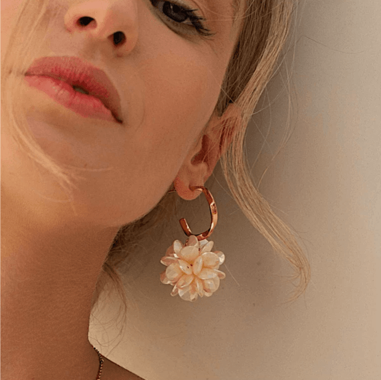 Earrings, BOHM PARIS | Créoles Iris flower earrings