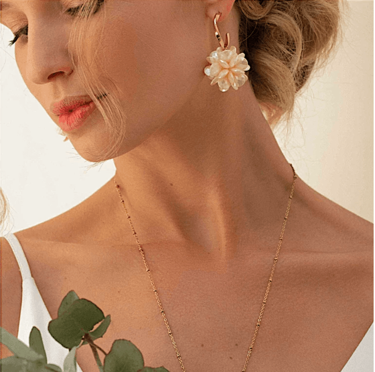 Earrings, BOHM PARIS | Créoles Iris flower earrings