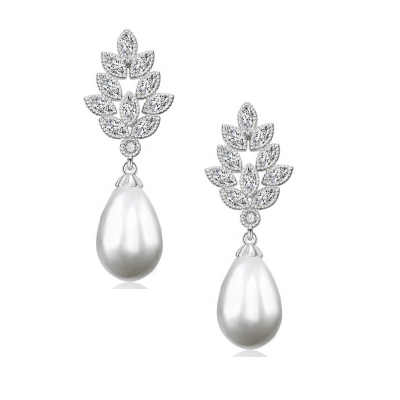 Earrings, ATHENA BRIDAL | Corinne teardrop pearl earrings