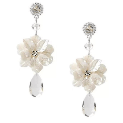 Earrings, ATHENA BRIDAL | Caroline white flower earrings