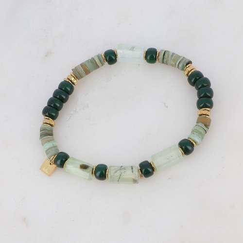 BOHM PARIS | Bracelet Taïssia - green agate natural stone bracelet