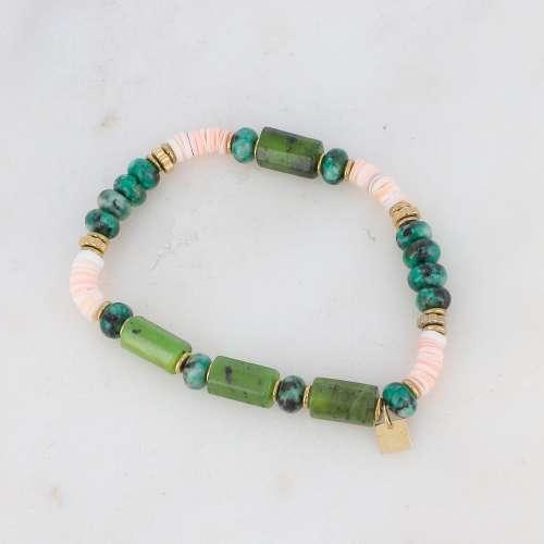 BOHM PARIS | Bracelet Taïssia - green jasper natural stone bracelet