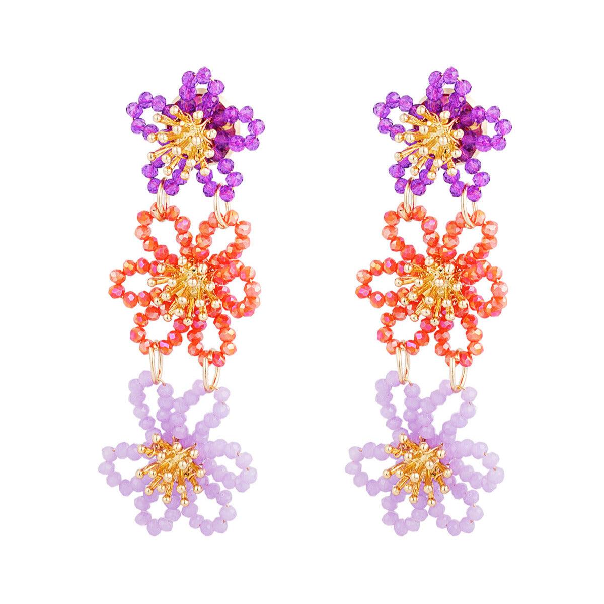 FRENCH RIVIERA | Isabel-style purple flower earrings