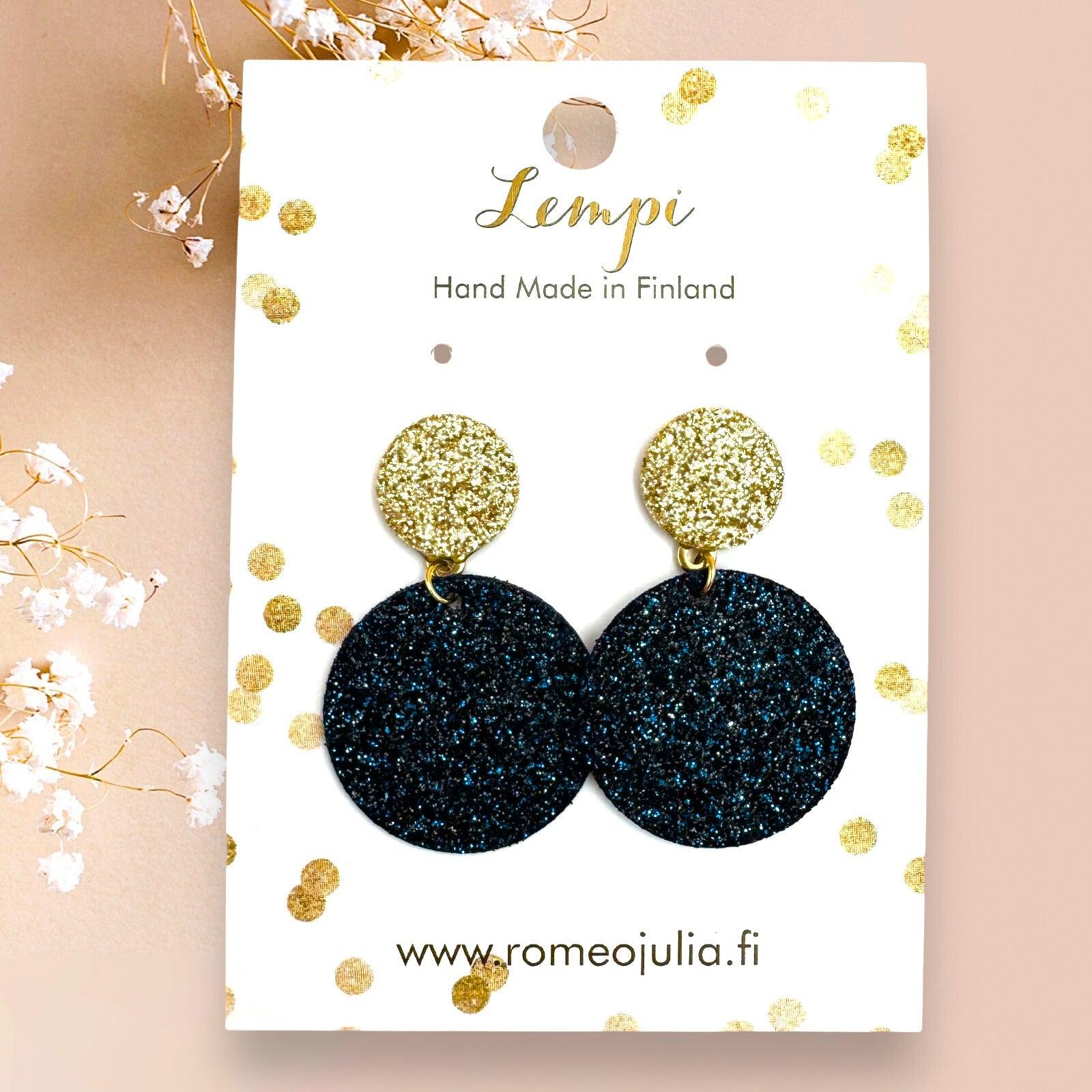 LEMPI® earrings, Seela (midnight blue glitter)